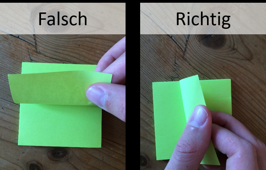 Post-its richtig abziehen - Der Flipchart-Coach